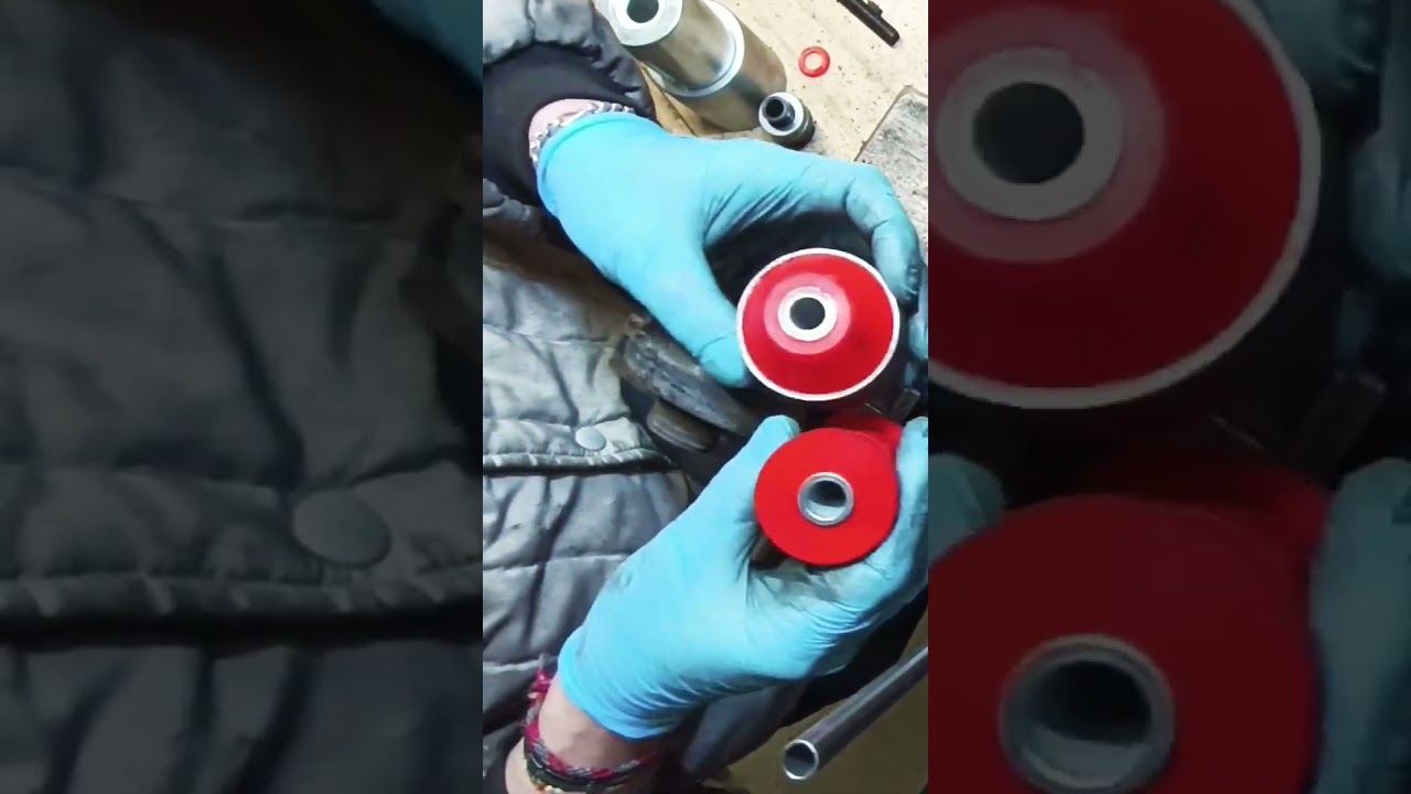 remplacement silentbloc de triangle des P.U polyuréthanes #automobile #polyurethane #mécanique #fiat