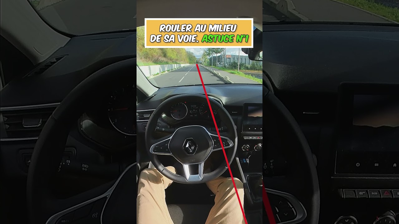 Rouler bien au milieu de sa voie #autoecole #permisdeconduire #astuce