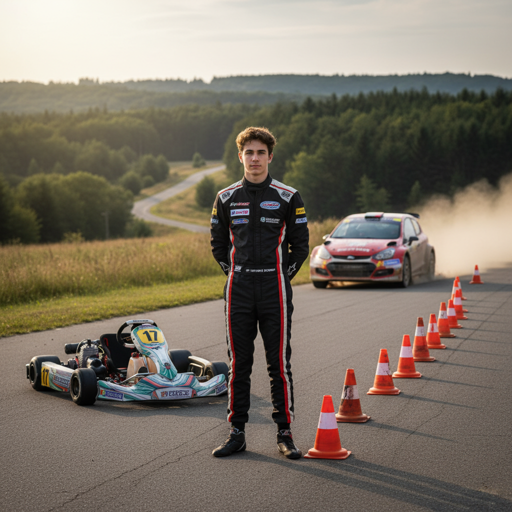 découvrez le parcours exceptionnel d'un jeune pilote vendéen, un prodige maîtrisant karting, rallye et slalom avec passion et talent.